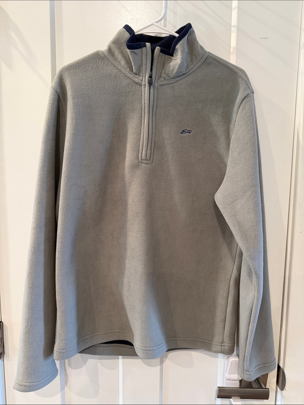 Men's Light Gray Zip-Up Fleece Pullover - EF Logo